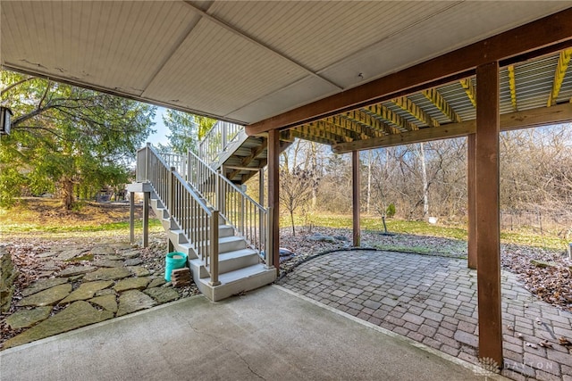 view of patio / terrace with stairs