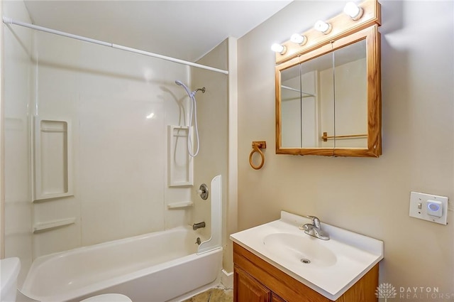 252 Illinois Ave, Dayton, OH 45410 - bathroom featuring vanity, bathing tub / shower combination, and toilet