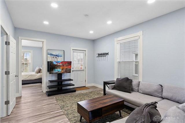 331 Morton Ave, Dayton, OH 45410 - living area with light wood-style flooring, recessed lighting, and baseboards