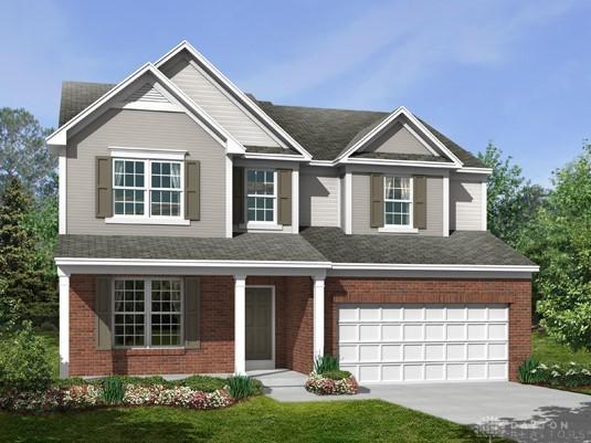 view of front of home featuring a garage, brick siding, and driveway