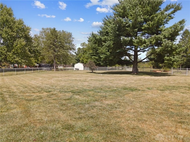 view of yard with fence