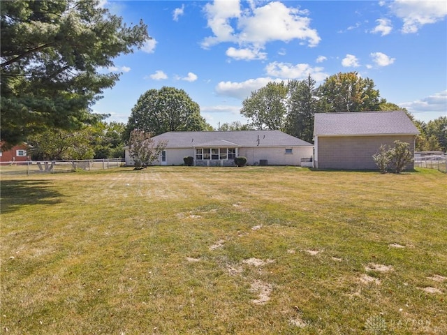 view of yard featuring fence