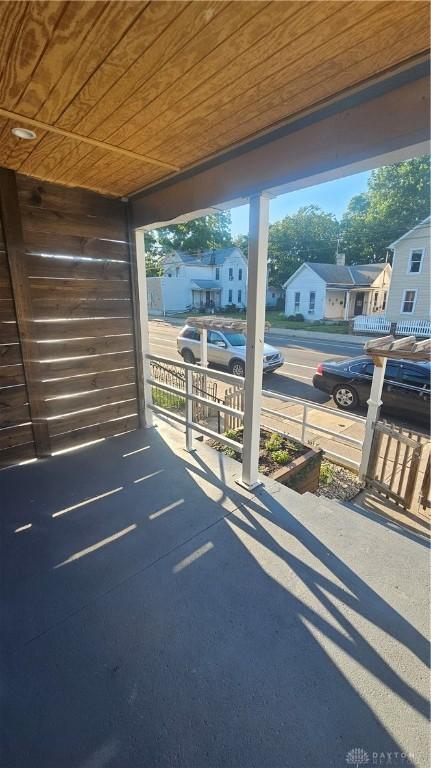 view of patio featuring a residential view