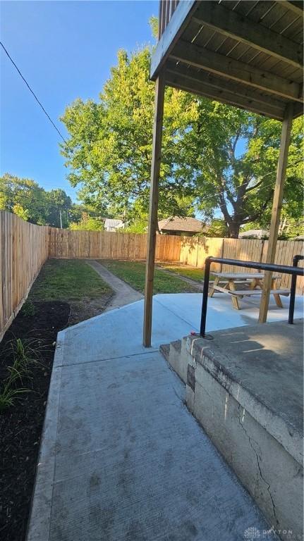 view of patio featuring a fenced backyard