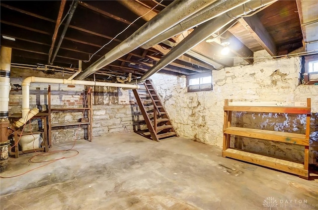 322 Hickory St, Dayton, OH 45410 - below grade area featuring stairs