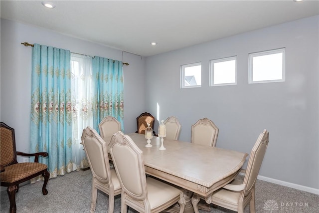 2012 Prestwick Bnd, Miamisburg, OH 45342 - dining space featuring a wealth of natural light, baseboards, light carpet, and recessed lighting