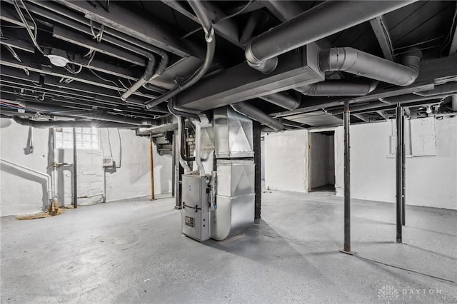 below grade area with heating unit