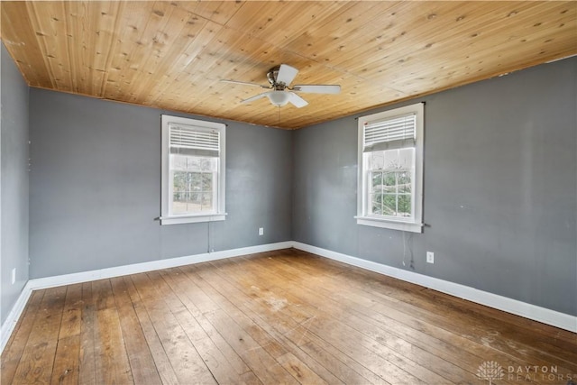 4385 N Hyland Ave, Dayton, OH 45424 - empty room with hardwood / wood-style floors, plenty of natural light, a ceiling fan, and baseboards