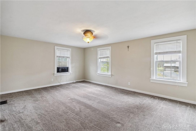 4385 N Hyland Ave, Dayton, OH 45424 - empty room featuring visible vents, carpet flooring, a ceiling fan, and baseboards