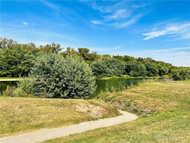 view of landscape featuring a water view