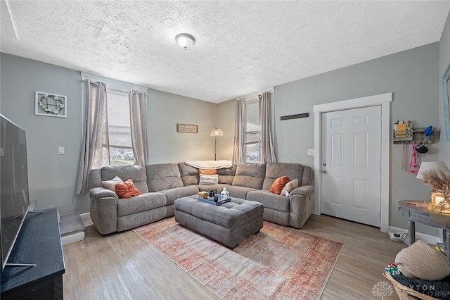 131 S Mulberry St, Troy, OH 45373 - living room featuring wood finished floors and a textured ceiling