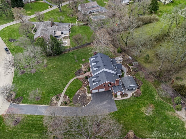 aerial view with a residential view
