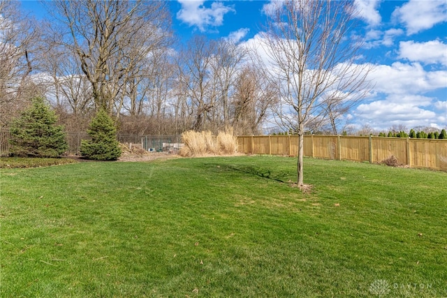 view of yard featuring fence