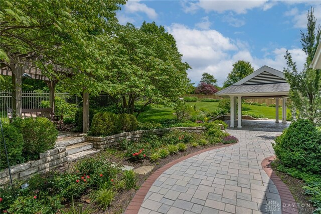 533 Lockerbie Ln, Kettering, OH 45429 - view of patio / terrace with a gazebo