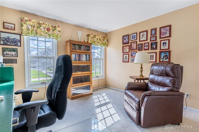 533 Lockerbie Ln, Kettering, OH 45429 - carpeted home office featuring baseboards