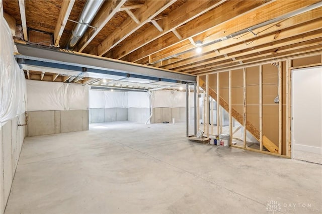 view of unfinished below grade area