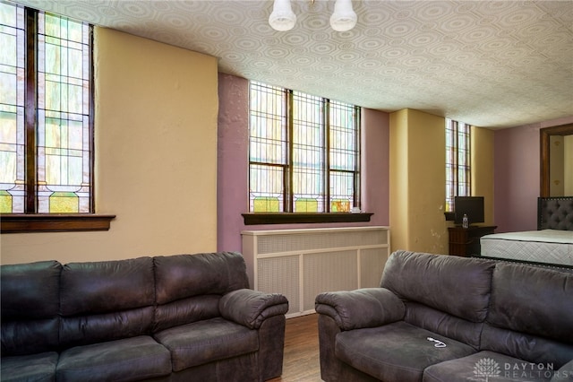 531 W Ash St, Piqua, OH 45356 - living area featuring wood finished floors and radiator