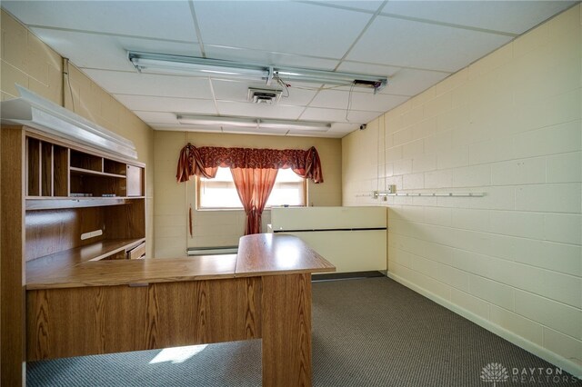 531 W Ash St, Piqua, OH 45356 - unfurnished office featuring carpet floors and a baseboard heating unit