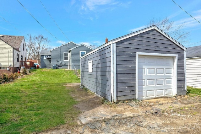 view of detached garage