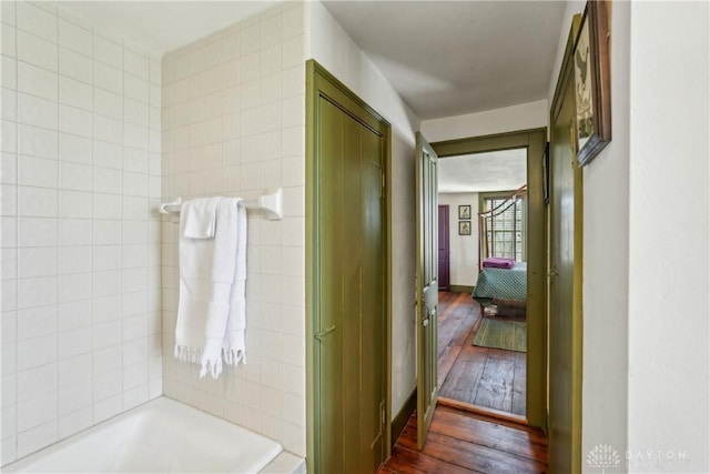 bathroom with wood finished floors