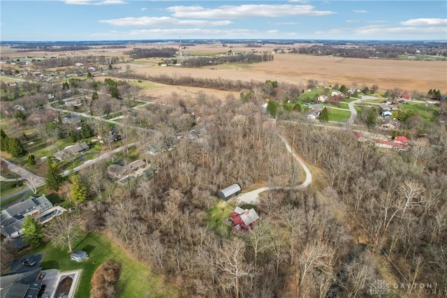 aerial view featuring a rural view