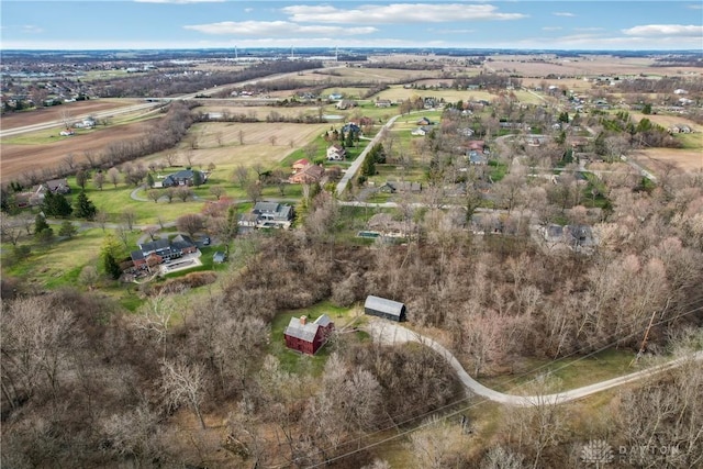 aerial view with a rural view