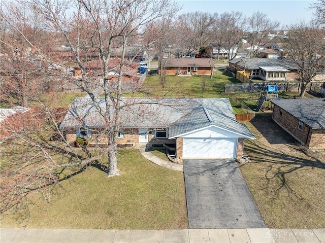 aerial view with a residential view