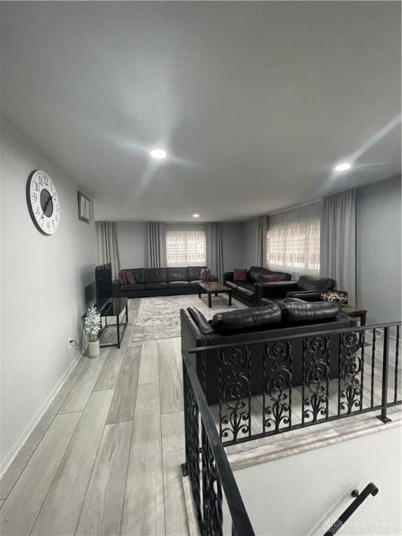 1314 Ridgeview Ave, Dayton, OH 45409 - living area featuring wood finished floors and recessed lighting
