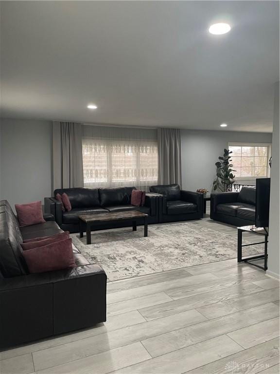 1314 Ridgeview Ave, Dayton, OH 45409 - living room with recessed lighting and light wood-style floors