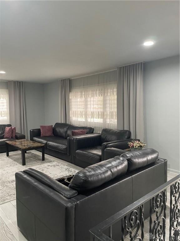 1314 Ridgeview Ave, Dayton, OH 45409 - living room featuring healthy amount of natural light, wood finished floors, and recessed lighting