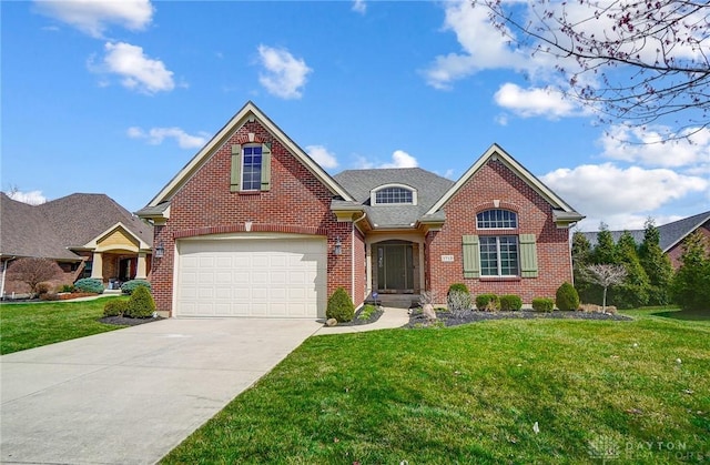 1713 Country Corner Ln, Washington Twp, OH 45458 - traditional-style home with concrete driveway, brick siding, and a front yard
