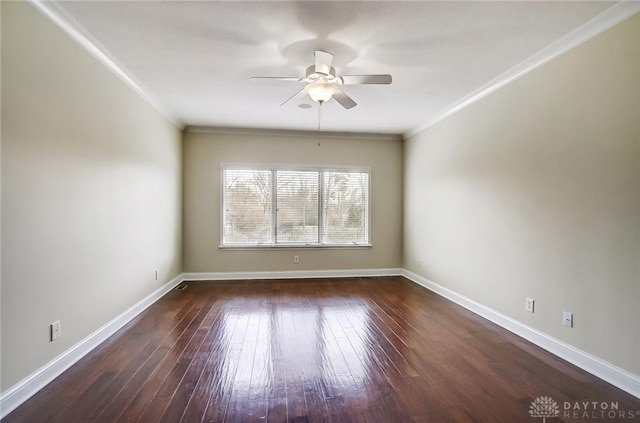 1713 Country Corner Ln, Washington Twp, OH 45458 - empty room with a ceiling fan, hardwood / wood-style floors, baseboards, and crown molding