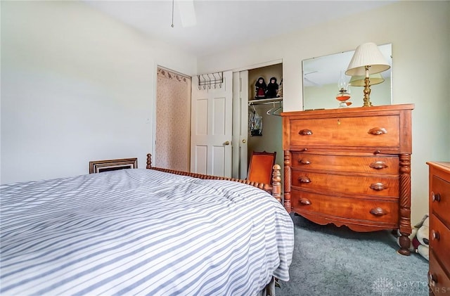 127 W Woodbury Dr, Dayton, OH 45415 - bedroom featuring ceiling fan, carpet floors, and a closet