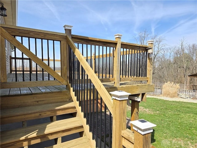 deck with a lawn
