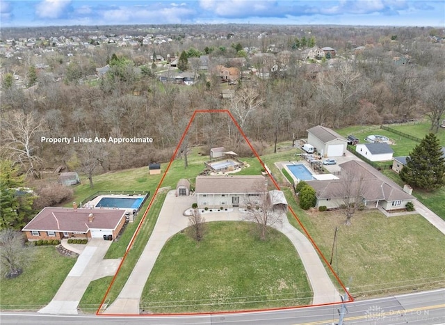 birds eye view of property