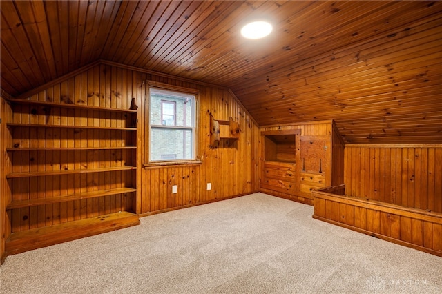 1711 Emerson Ave, Dayton, OH 45406 - bonus room with carpet flooring, wood walls, vaulted ceiling, and wooden ceiling