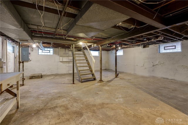 1711 Emerson Ave, Dayton, OH 45406 - below grade area with electric panel and stairs