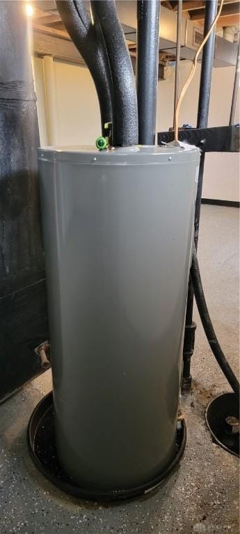 utility room with gas water heater