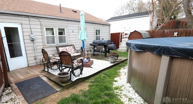 2311 Eden Ln, Dayton, OH 45431 - view of yard with a wooden deck