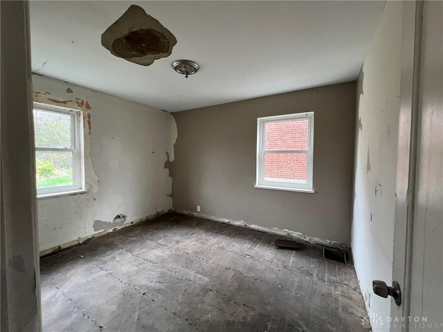 spare room with visible vents
