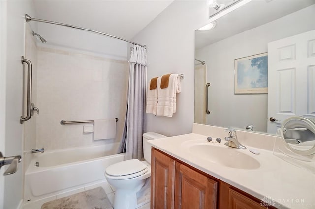 3558 Golden Fox Trl, Lebanon, OH 45036 - bathroom with tile patterned floors, shower / bath combo, toilet, and vanity