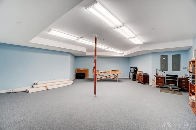 3558 Golden Fox Trl, Lebanon, OH 45036 - finished basement with baseboards, electric panel, and carpet flooring