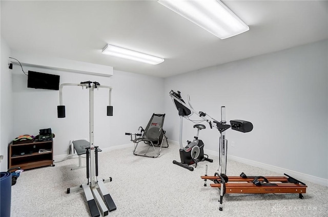 3558 Golden Fox Trl, Lebanon, OH 45036 - workout area featuring baseboards and carpet floors
