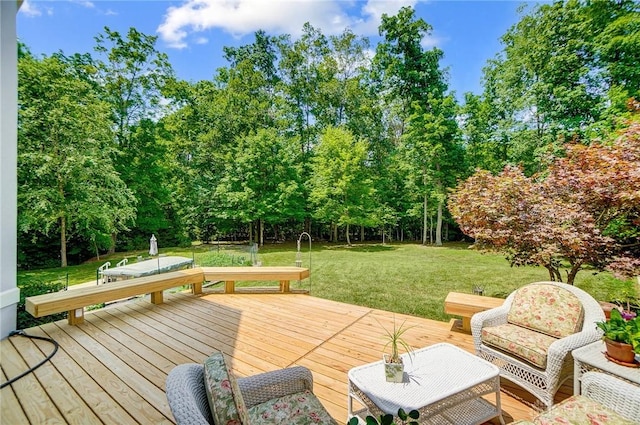 3558 Golden Fox Trl, Lebanon, OH 45036 - wooden terrace with a lawn