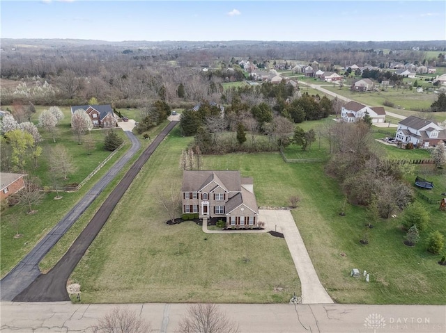 bird's eye view featuring a residential view