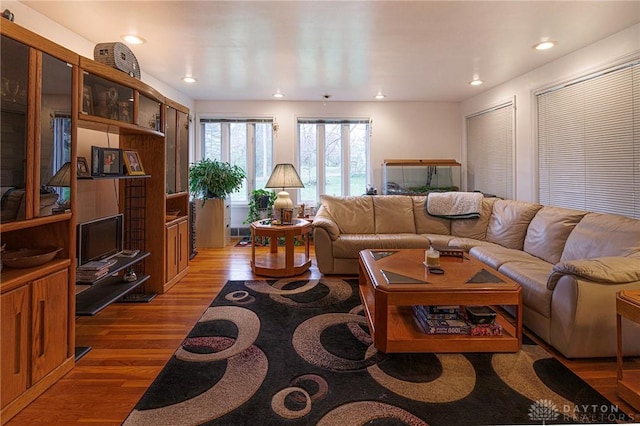 5566 Mad River Rd, Dayton, OH 45459 - living room with recessed lighting and light wood finished floors