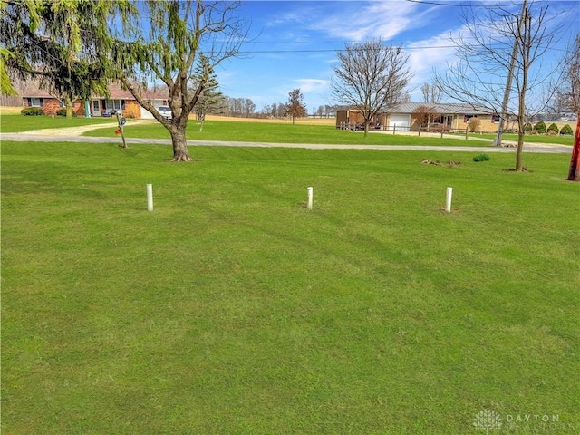 surrounding community with a yard