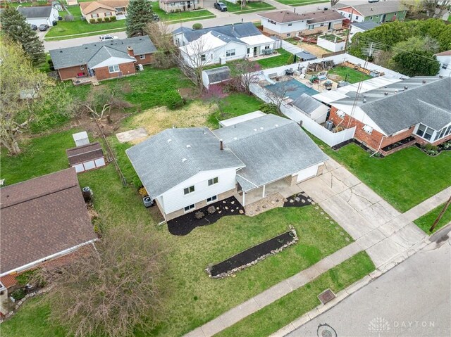 bird's eye view featuring a residential view
