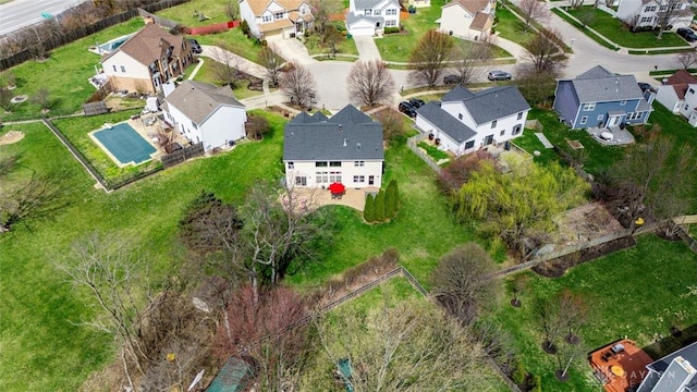 bird's eye view with a residential view
