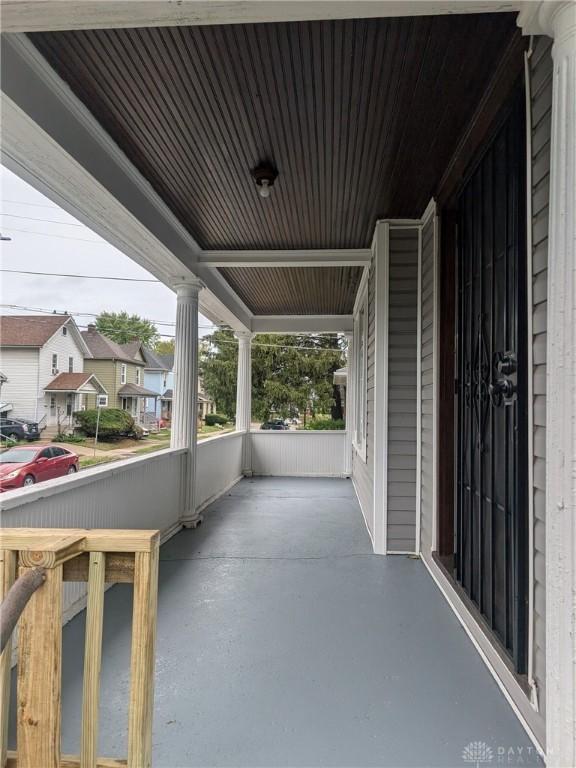 2312 Parkland Ave, Dayton, OH 45405 - view of patio featuring covered porch and a residential view